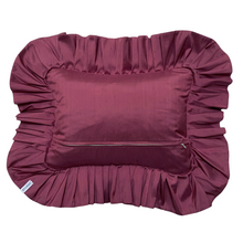 Load image into Gallery viewer, BARB RECTANGLE SILK CUSHION, MAUVE &amp; BLUE
