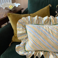 Load image into Gallery viewer, SANDRA RECTANGLE CUSHION, STRIPE &amp; GREEN
